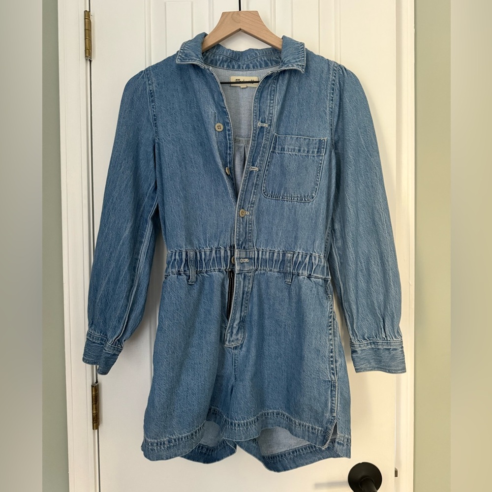 Madewell Denim Long Sleeve Romper